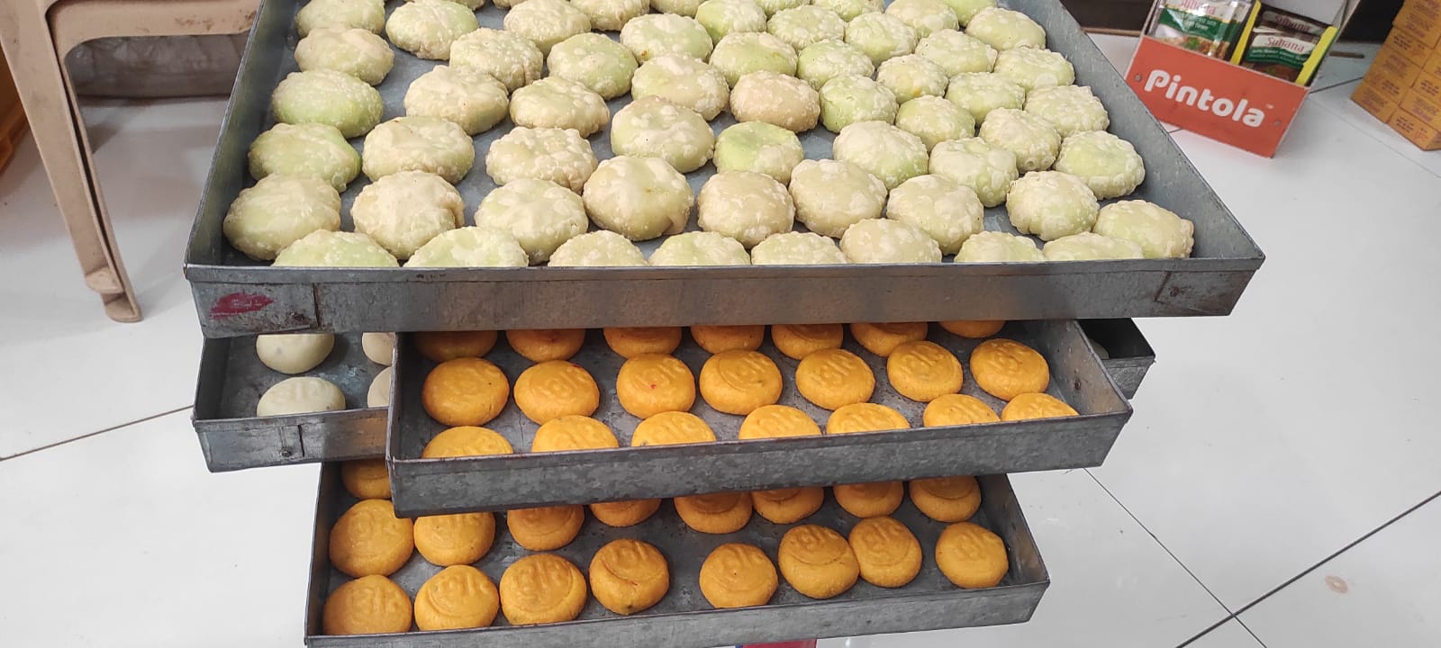 Modak and chappan bhog in various flavors are now available ready-made in Sihore Mithai Bazar