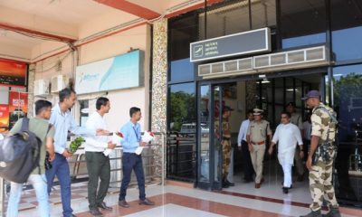 A warm welcome to Shri Harshbhai Sanghvi, Minister of State for Home Affairs at Bhavnagar Airport