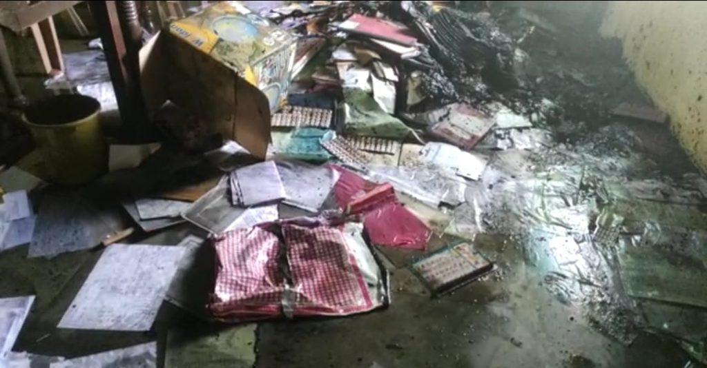 In Sihore, anti-social elements broke into the school and vandalized the literature