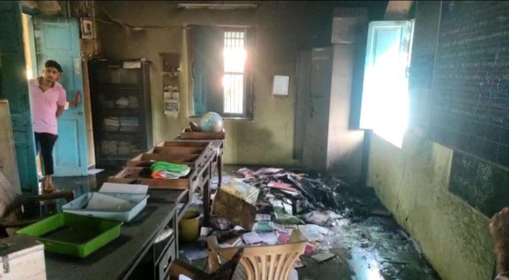 In Sihore, anti-social elements broke into the school and vandalized the literature