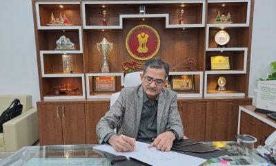 Taking charge as the new collector of Bhavnagar, Shri D. K. Parekh