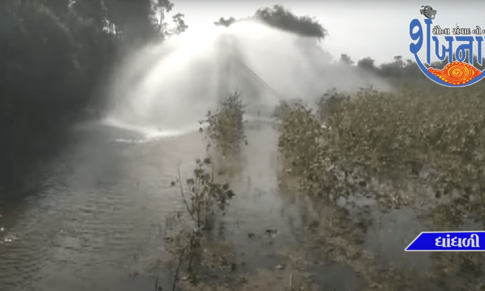 Water fountains erupted after a rupture in Namada's pipeline near Ghanghani in Sihore.