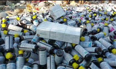 about-4000-bottles-of-medicine-which-was-supposed-to-expire-in-2023-were-dumped-near-jawahar-maidan-in-bhavnagar