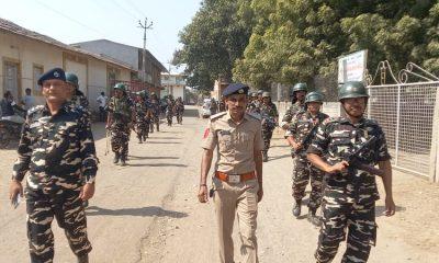 In the police action regarding the election; Flagmarch foot patrol in rural areas of Sihore