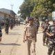 In the police action regarding the election; Flagmarch foot patrol in rural areas of Sihore