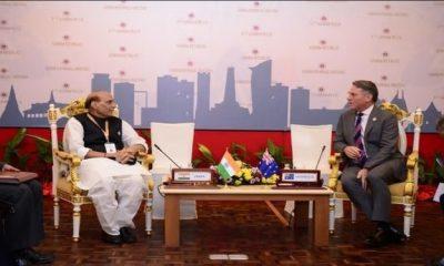 India-ASEAN Summit: Rajnath Singh arrives in Cambodia, meets US-Australia Defense Minister