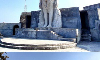 The construction of the country's second largest statue of Baahubali in Sihore Songadh has started in full swing.