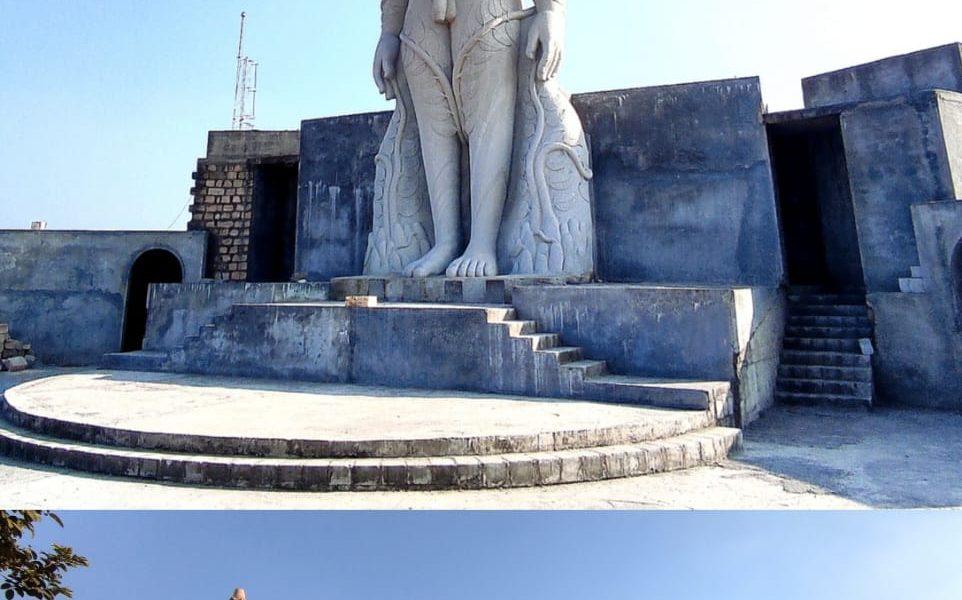 The construction of the country's second largest statue of Baahubali in Sihore Songadh has started in full swing.