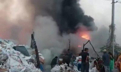 Fierce fire broke out in Bhavnagar's plastic godown, fire brigade vehicles reached the spot