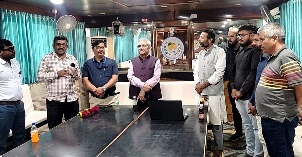 Top officials visiting Farmer Producers Institute at Amargarh, Sihore