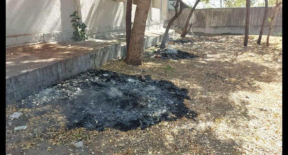 Bhavnagar University owned hostel students protest due to extreme dirtiness.