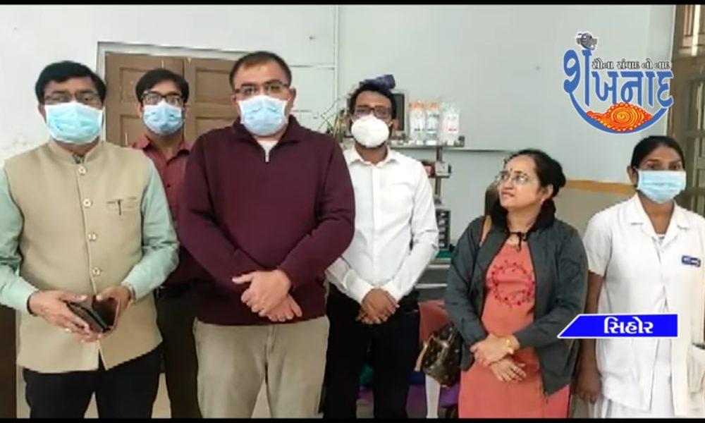 A mock drill program was held in the presence of President Vikrambhai Nakum of Sihore Municipality.