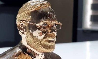 Gold statue of Prime Minister Modi, weight kept as election victory