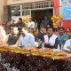 Jitubhai Vaghani distributed kites to children at Bhavnagar Sri Chanakya Primary School.
