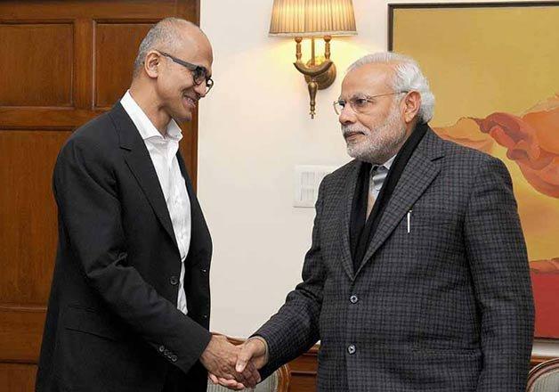 Microsoft CEO meets PM Modi and says - "We will make India's vision of Digital India a reality"