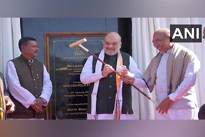 Polo Statue: Amit Shah inaugurated a 120 feet tall polo statue in Manipur
