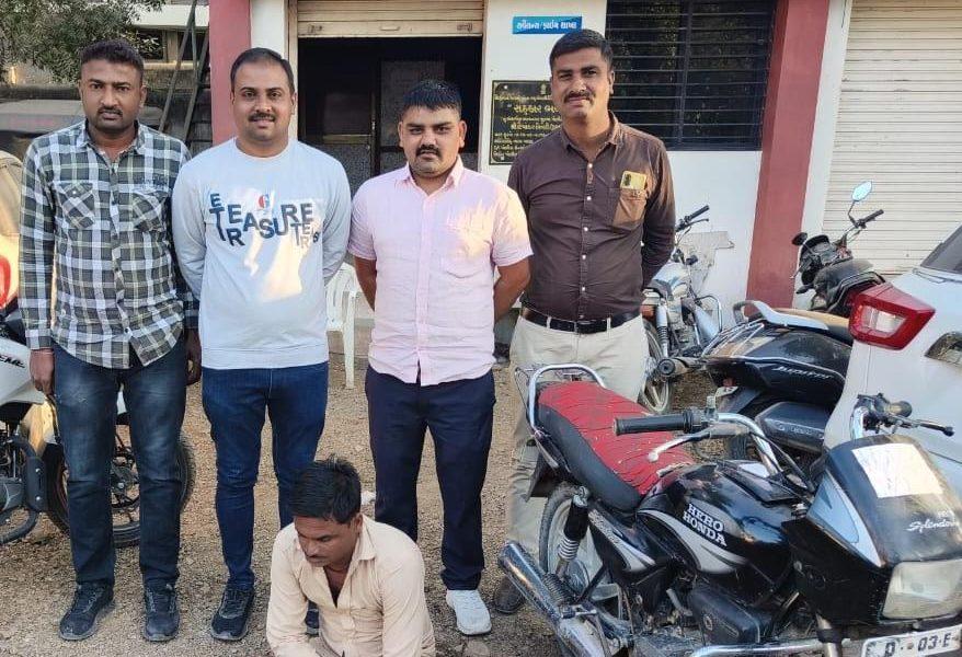 Man from Sodavdara caught with stolen motorcycle near Khodiyar Mandir Chowkdi in Sihore
