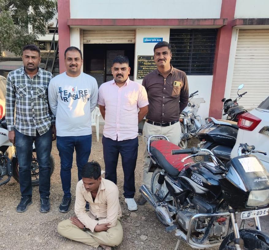 Man from Sodavdara caught with stolen motorcycle near Khodiyar Mandir Chowkdi in Sihore