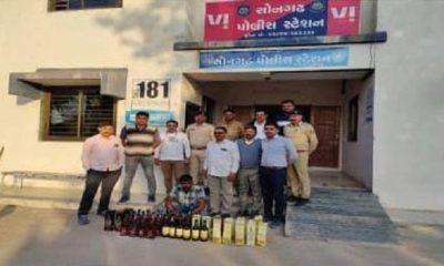 A man was caught with a quantity of foreign liquor from Wajad Seem Wadi of Malwan village in Songadh, Sihore.