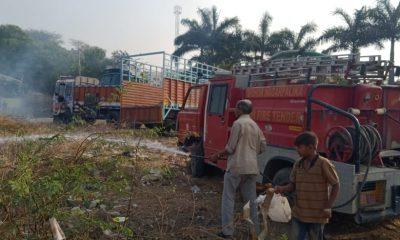 A fire incident occurred near the Bandhan Party plot in Sihore