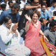 Priyanka Gandhi's grand reception in Raipur, flowers showered from the sky
