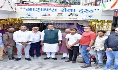 Book distribution in the presence of Bhavnagar West MLA Jitubhai Vaghani