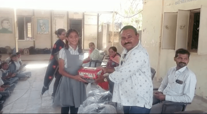 Dress, uniform and shoes were given to Jagadishwaranand Primary School at Tarshingda, Sihore.