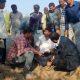 District Development Officer Prashant Jilova, who visited MNREGA scheme works in Sihore taluk, gave first aid to an injured bike rider.