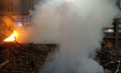 A fire broke out in an iron scrap at KB Ispat near Ghangli, Sihore - Fire Department at the scene