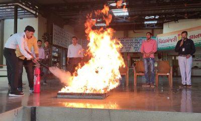 Fire safety training was given to girl students in Sihore Vidyamanjari School