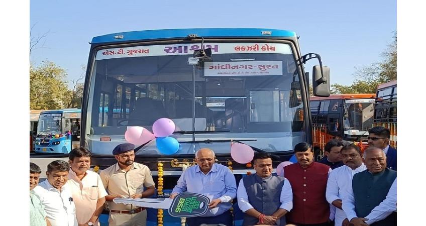 Launching 151 state-of-the-art ST buses prepared at a cost of Rs.53 crore, CM.