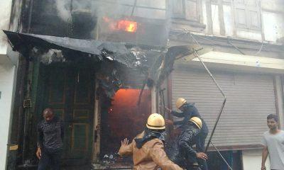 A fire broke out in a novelty shop in Man Bazar of Bhavnagar city