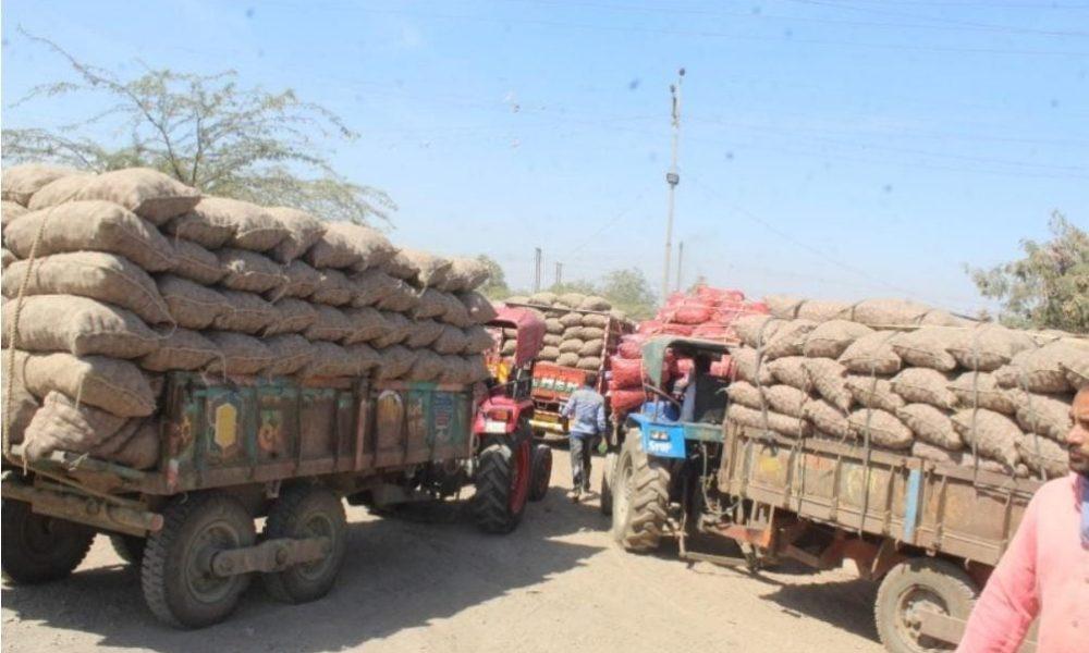 Chitra marketing yard, sacks of onions were rustled