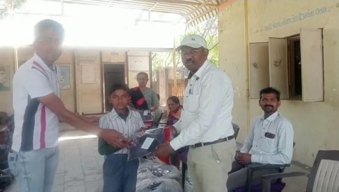 Dress, uniform and shoes were given to Jagadishwaranand Primary School at Tarshingda, Sihore.