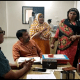 A crowd gathers at Sihore Municipality office over drinking water issue...