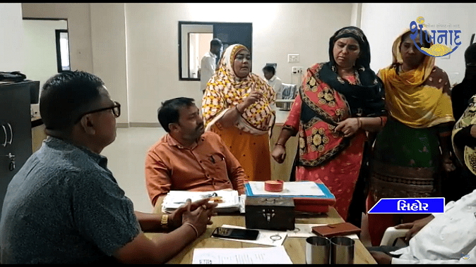 A crowd gathers at Sihore Municipality office over drinking water issue...