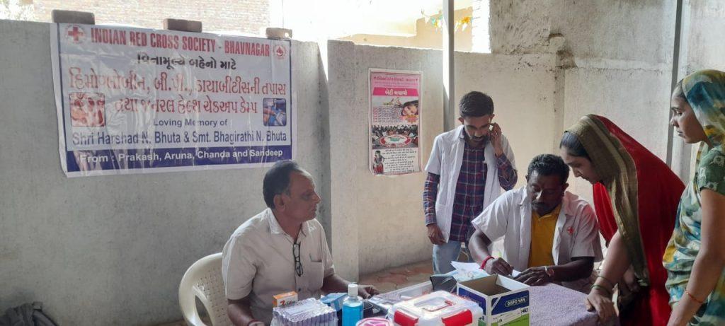 Kajavdar and Motasurka village conducted free hemoglobin and BP diabetes diagnosis camp for sisters.