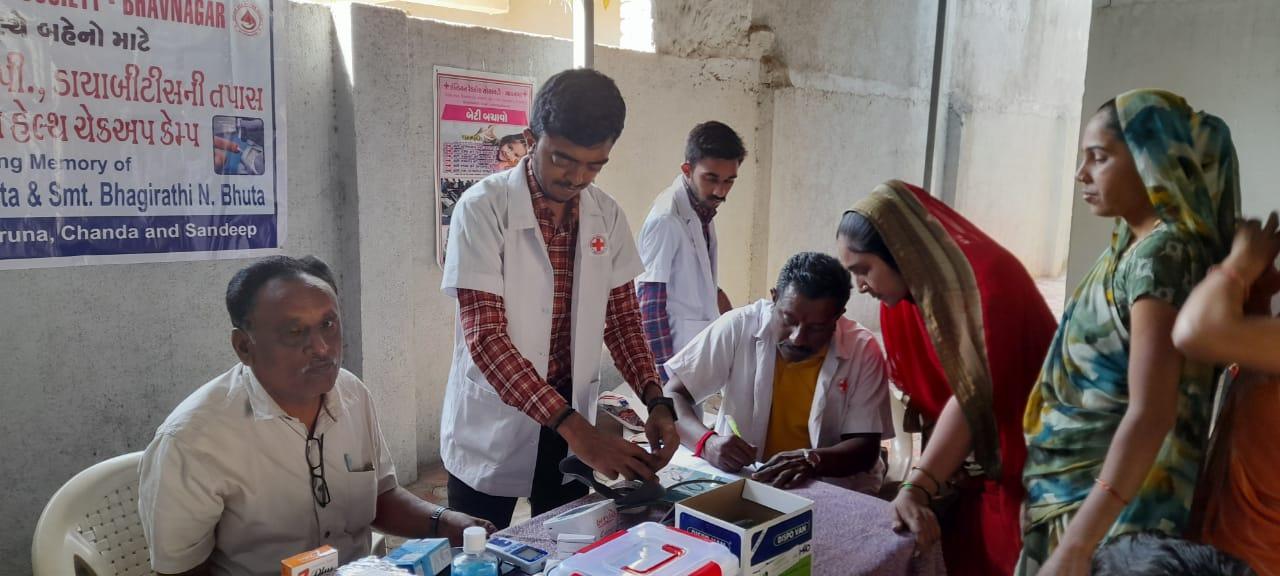 Kajavdar and Motasurka village conducted free hemoglobin and BP diabetes diagnosis camp for sisters.