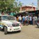 A shop called Fazal Amlet on Sihore Rajkot Road was set on fire by anti-social elements.