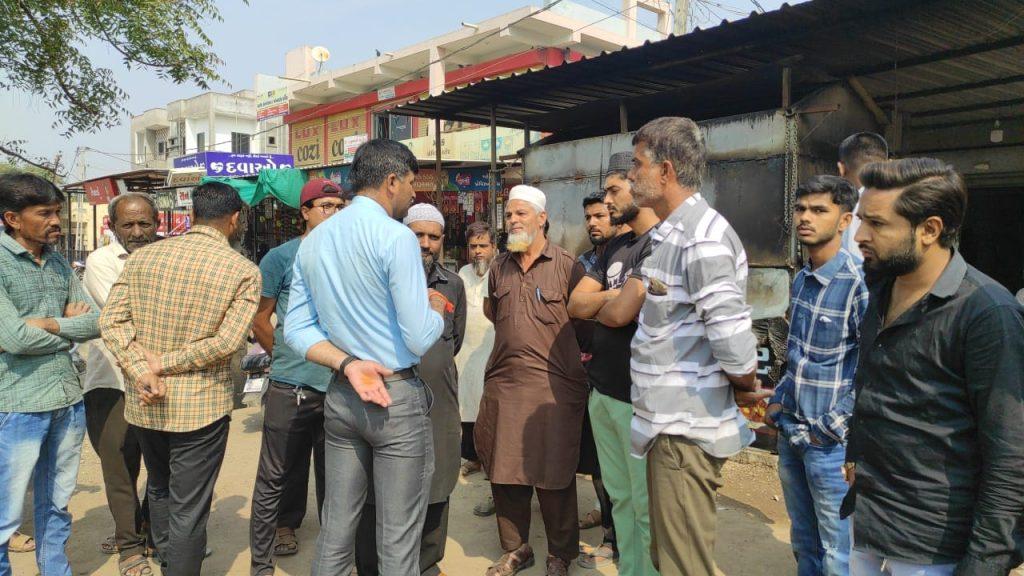 A shop called Fazal Amlet on Sihore Rajkot Road was set on fire by anti-social elements.
