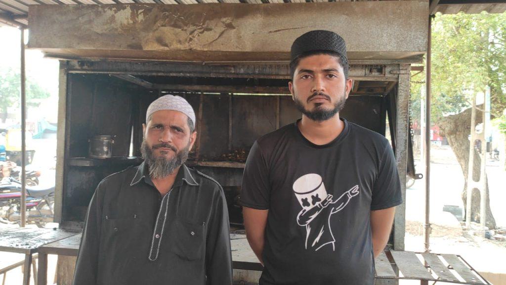 A shop called Fazal Amlet on Sihore Rajkot Road was set on fire by anti-social elements.
