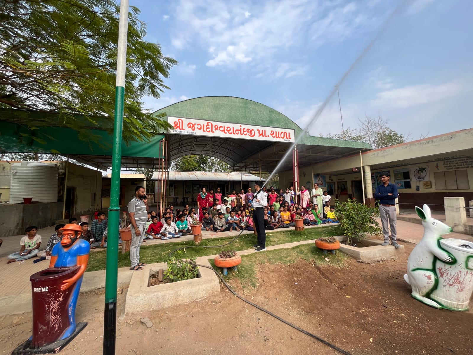 Fire Safety Guided by Sihore Municipal Fire Brigade at Jagadishwaranand School