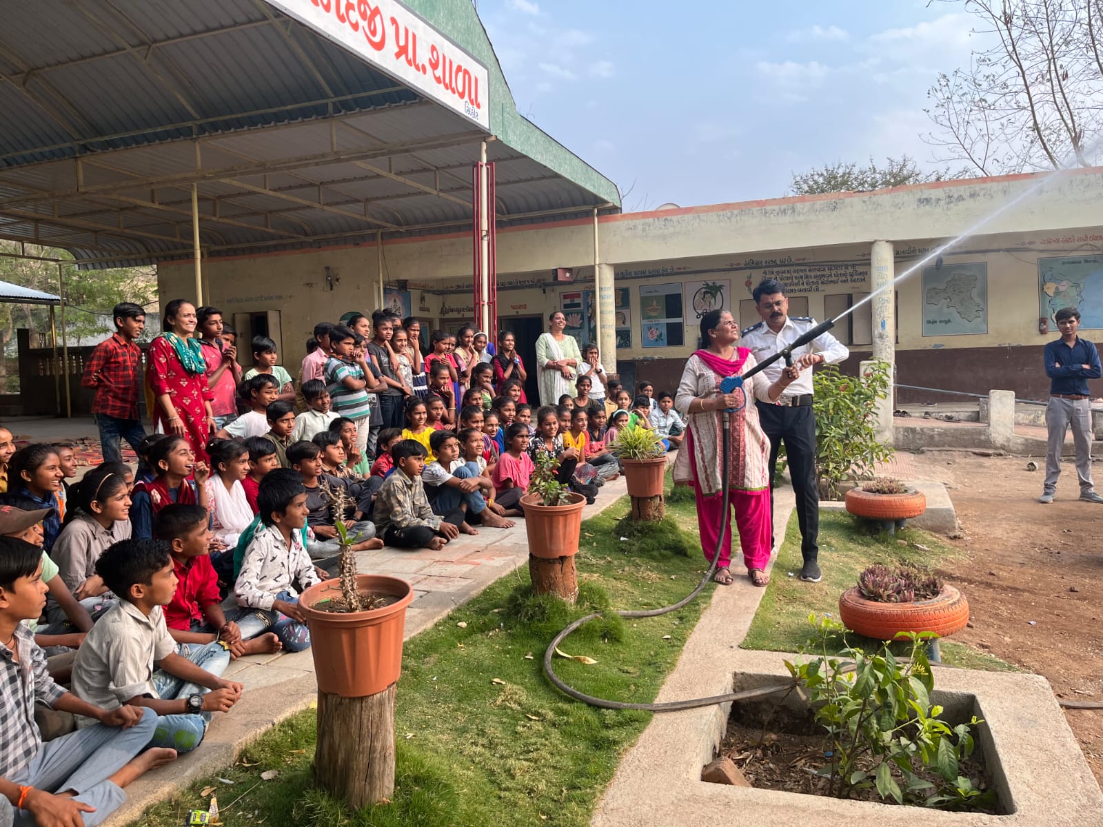 Fire Safety Guided by Sihore Municipal Fire Brigade at Jagadishwaranand School