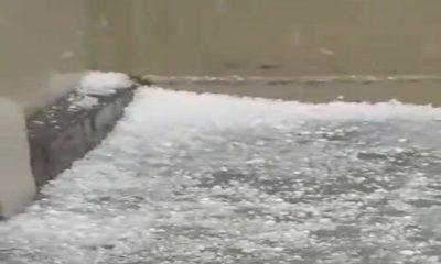 Heavy rains in Sihore district; Hail fell; Sheets of snow on the road