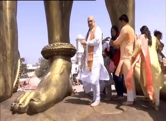 Amit Shah unveils 54 feet tall statue of Hanuman in Gujarat, can be seen from 7 km away