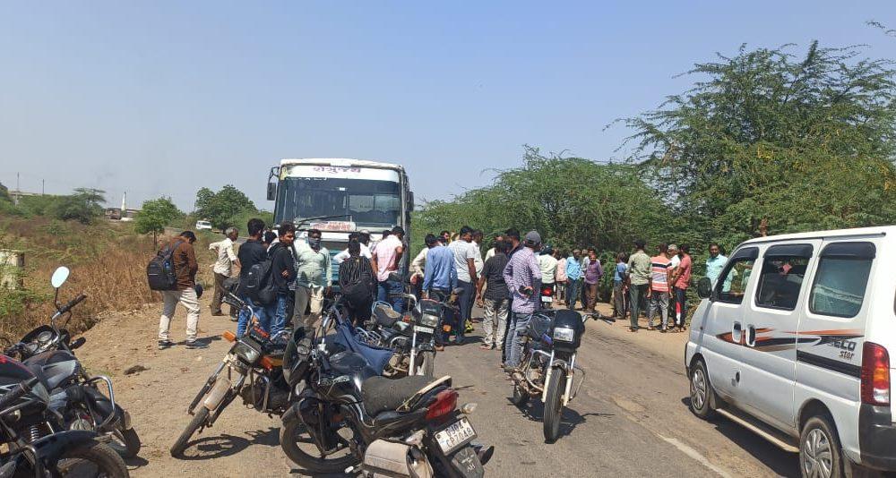 Accident between ST bus and bike near Nesda, Sihore; Two people were injured