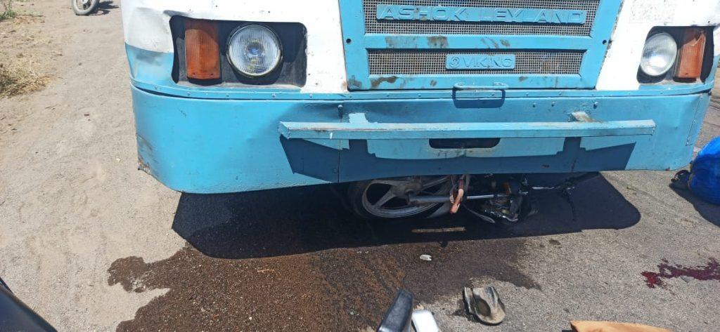 Accident between ST bus and bike near Nesda, Sihore; Two people were injured