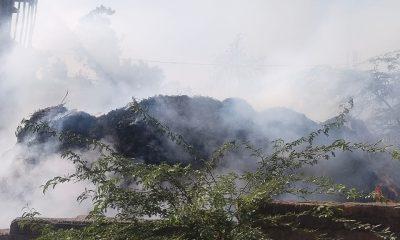 The fire brigade rushed to the garbage heap of Sihore Gundala on fire
