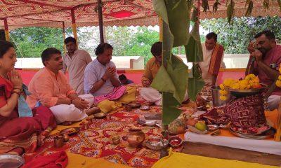 Navchandi Yajna was held at Ambaji temple at Hanumandhara in Sihore