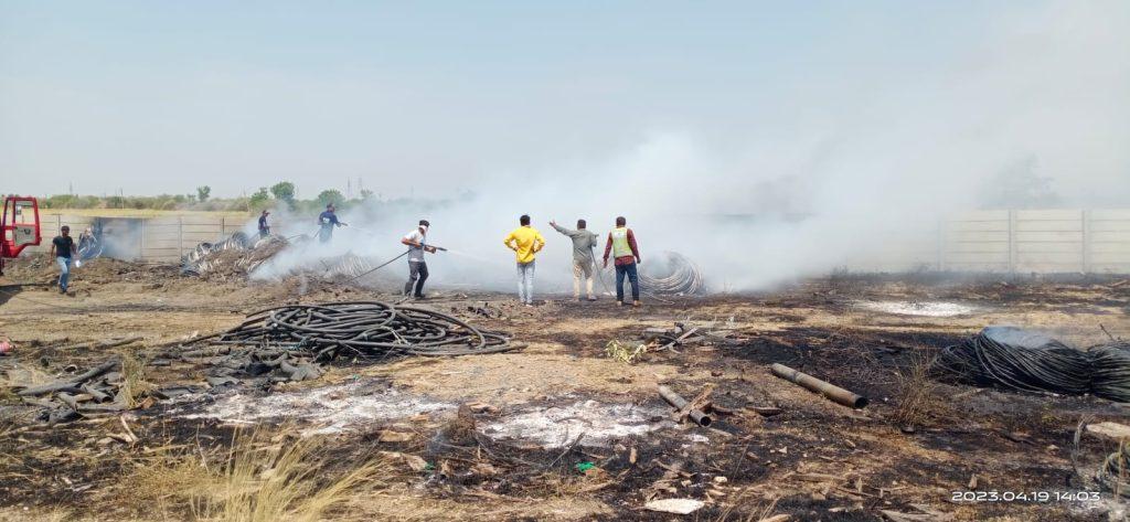 Fire in solar power plant godown